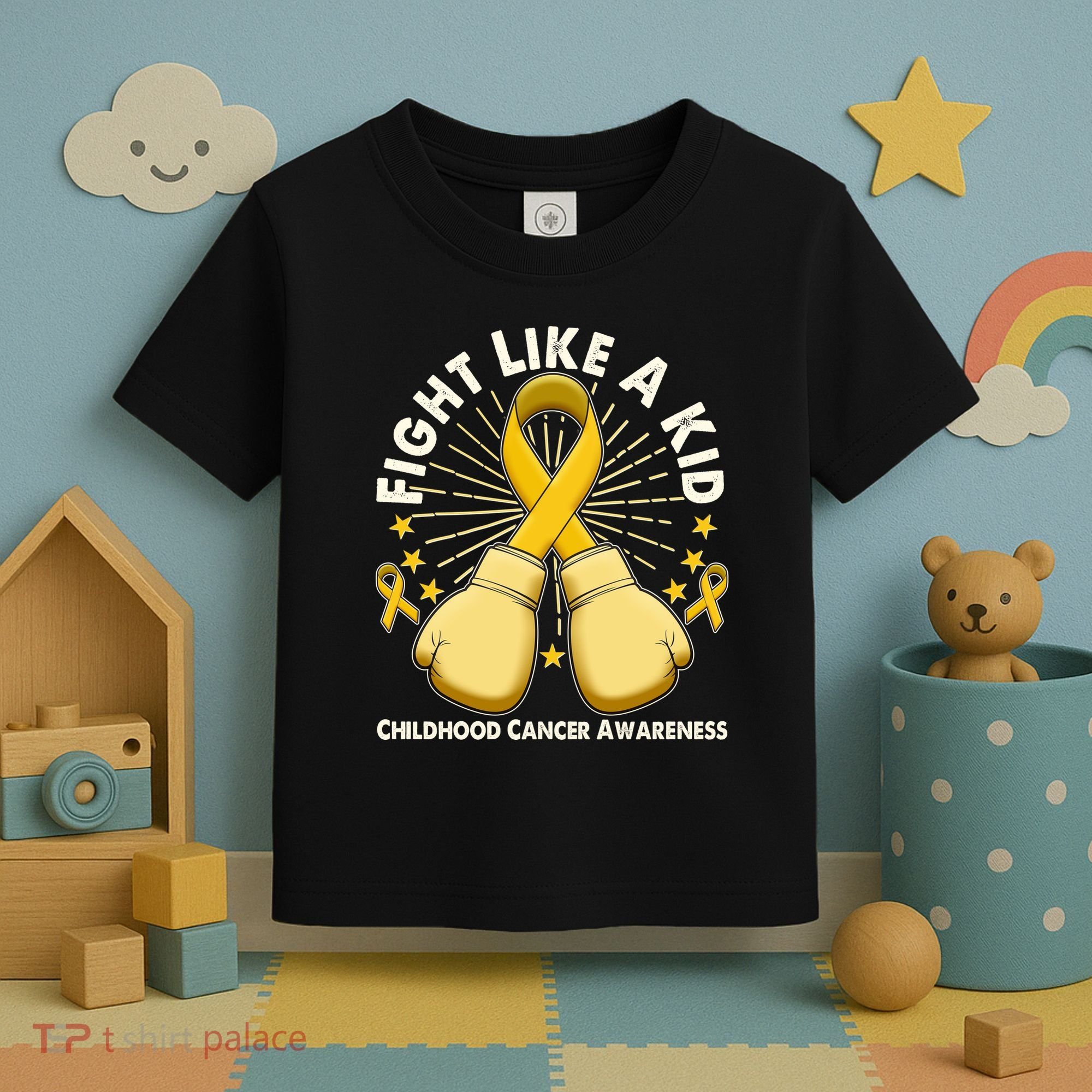 Boxing Fight Childhood Cancer Awareness Toddler T-Shirt