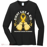 Boxing Fight Childhood Cancer Awareness Women's Long Sleeve Shirt thumb 0