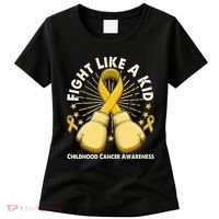 Boxing Fight Childhood Cancer Awareness Women's T-Shirt thumb 0