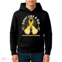 Boxing Fight Childhood Cancer Awareness Kids Hoodie thumb 4