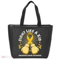 Boxing Fight Childhood Cancer Awareness Tote Bag thumb 0
