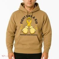 Boxing Fight Childhood Cancer Awareness Hoodie thumb 2