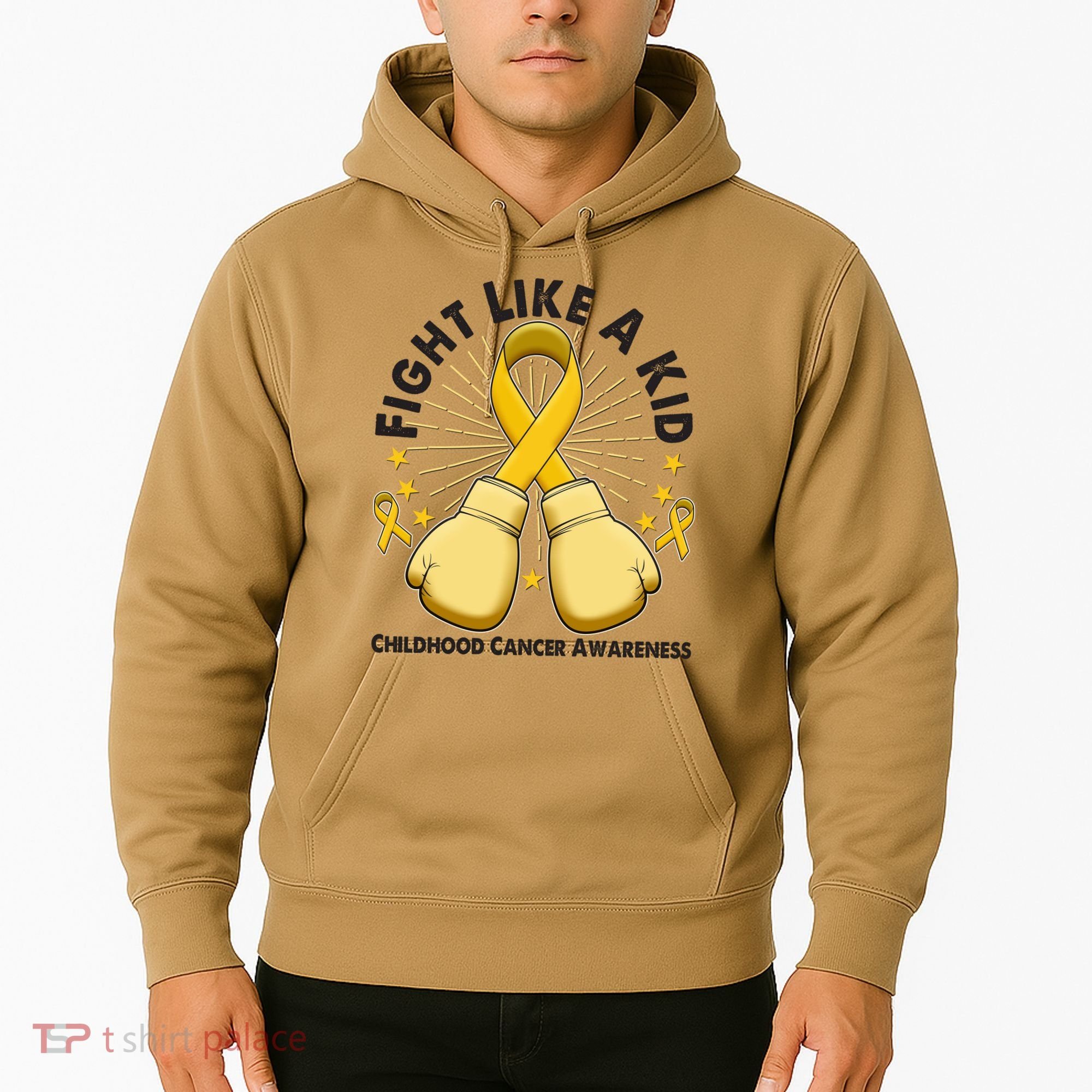 Boxing Fight Childhood Cancer Awareness Hoodie