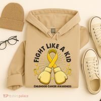 Boxing Fight Childhood Cancer Awareness Hoodie thumb 4
