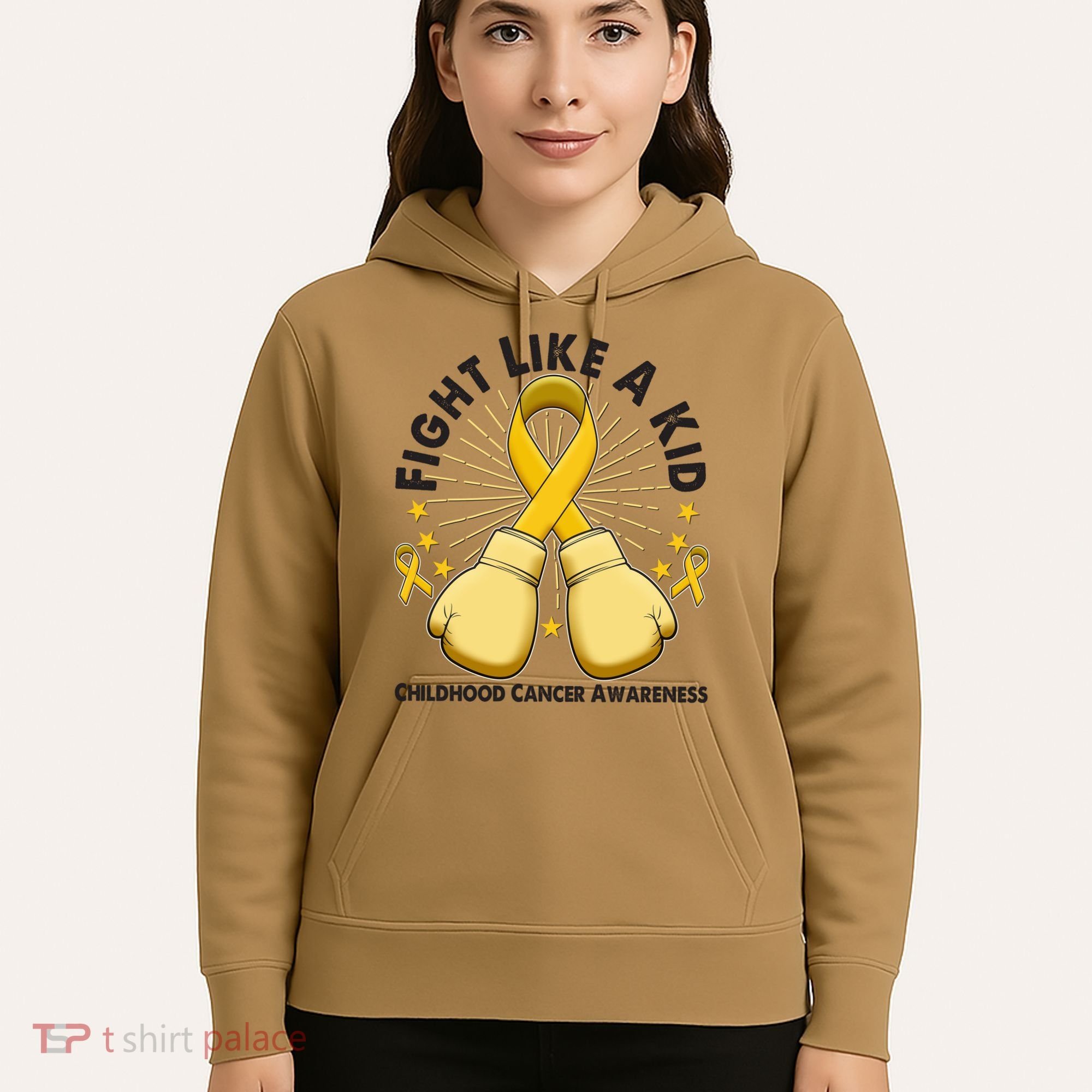 Boxing Fight Childhood Cancer Awareness Hoodie