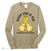 Boxing Fight Childhood Cancer Awareness Long Sleeve Shirt thumb 0