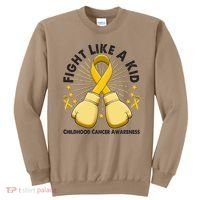 Boxing Fight Childhood Cancer Awareness Sweatshirt thumb 0