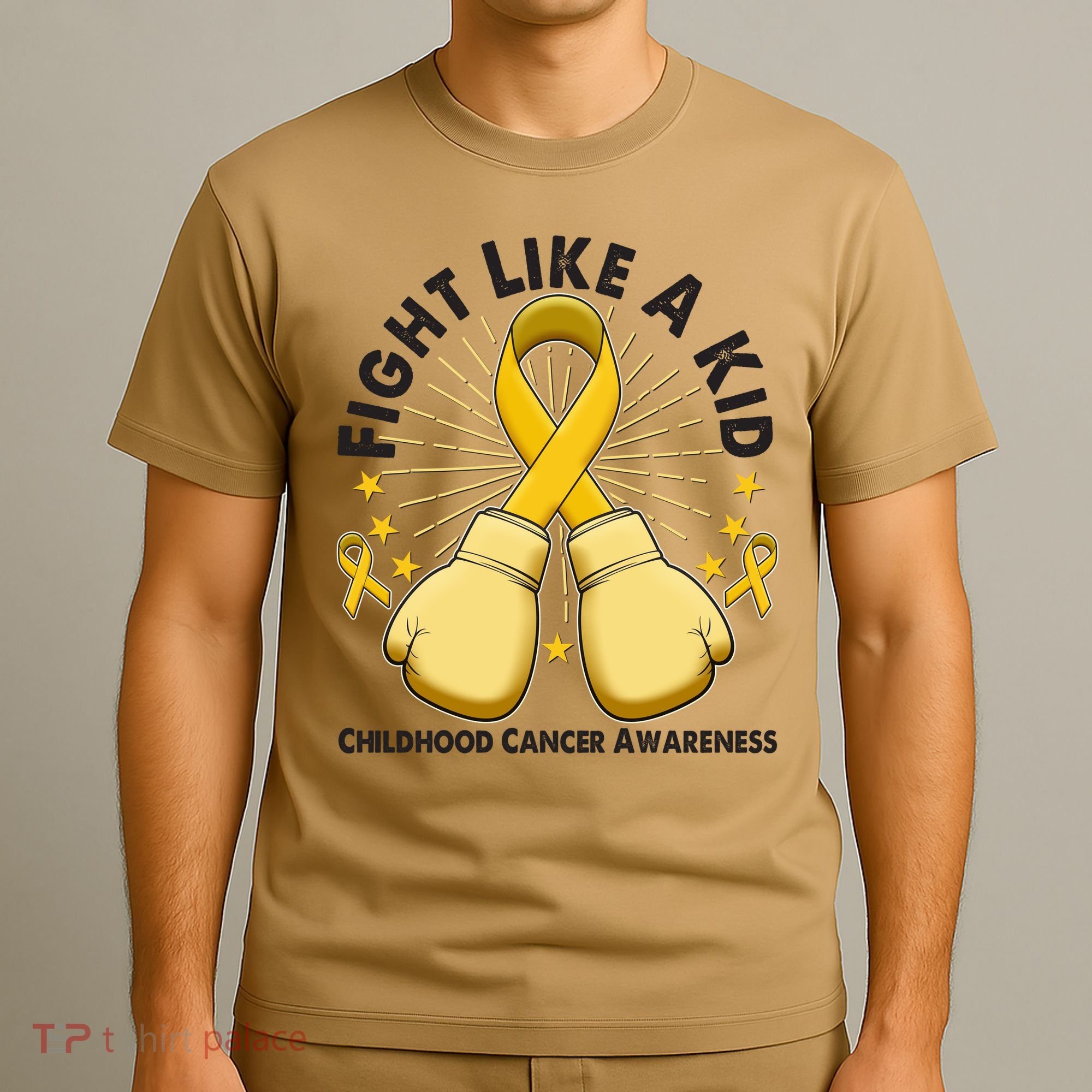 Boxing Fight Childhood Cancer Awareness T-Shirt