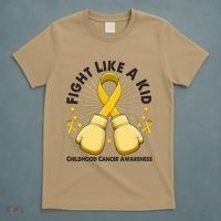 Boxing Fight Childhood Cancer Awareness T-Shirt thumb 5