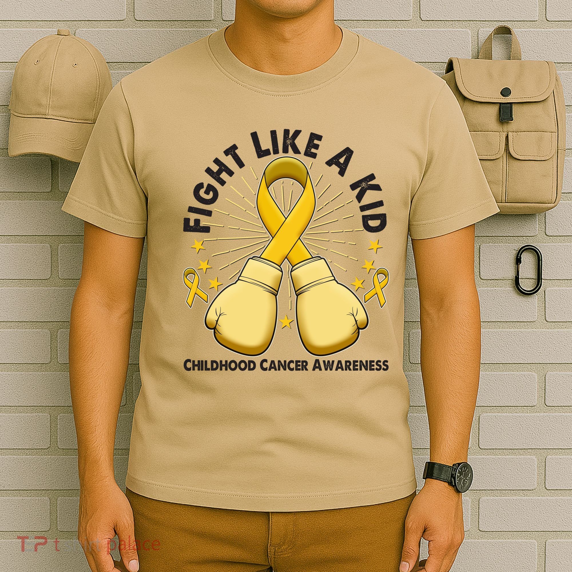 Boxing Fight Childhood Cancer Awareness T-Shirt