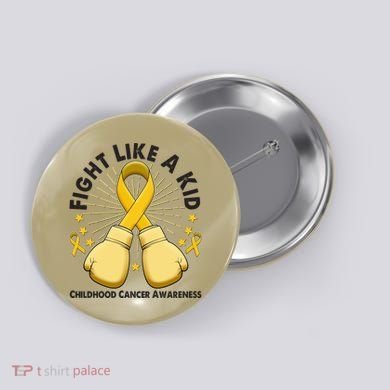 Boxing Fight Childhood Cancer Awareness Button