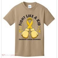 Boxing Fight Childhood Cancer Awareness Kids T-Shirt thumb 0