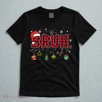Bruh Funny Christmas Red Plaid Teens Xmas Pajamas T-Shirt thumb 5