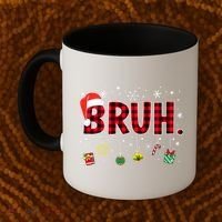 Bruh Funny Christmas Red Plaid Teens Xmas Pajamas Coffee Mug thumb 2