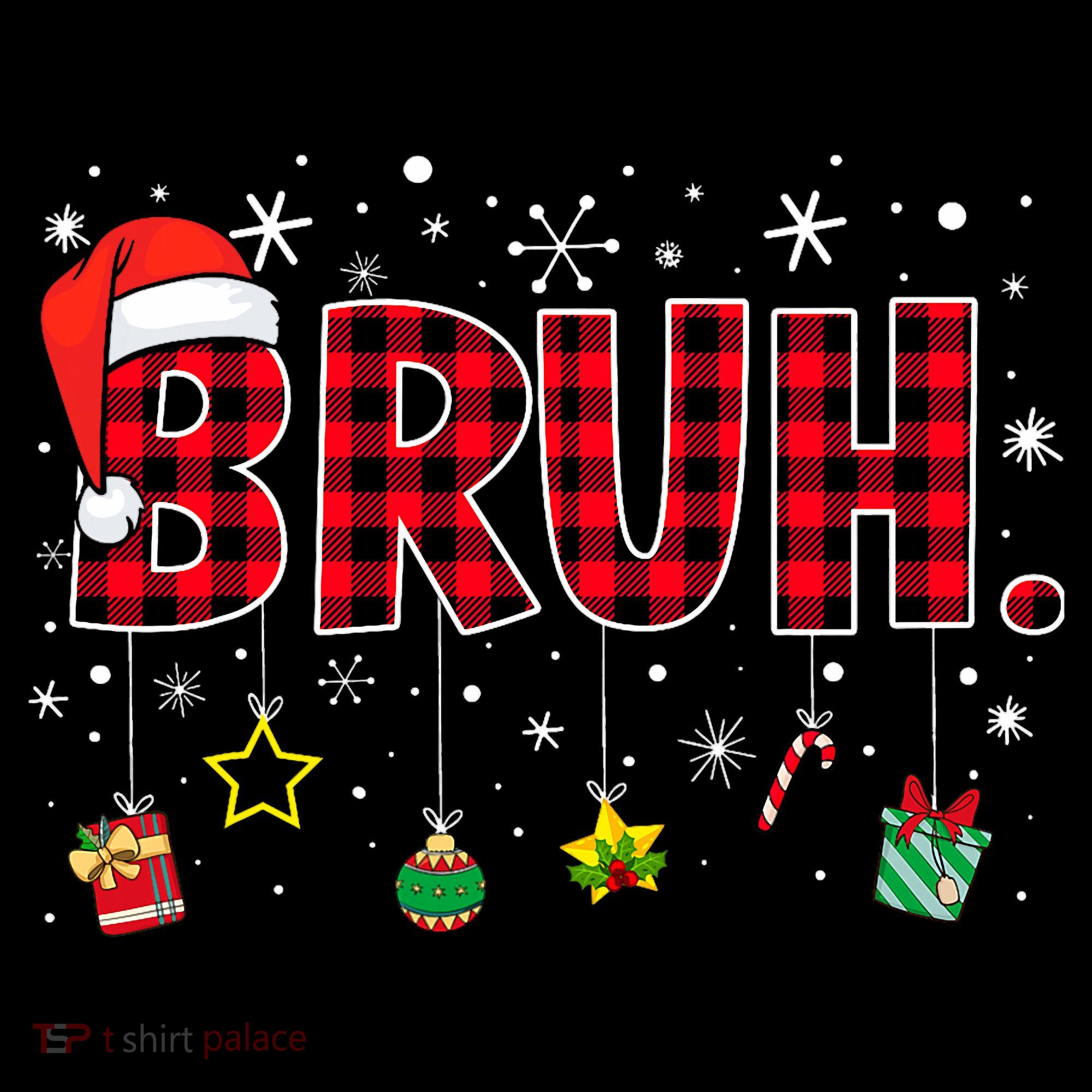 Bruh Funny Christmas Red Plaid Teens Xmas Pajamas Coffee Mug