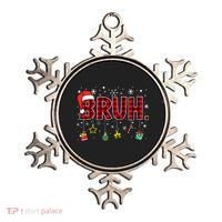 Bruh Funny Christmas Red Plaid Teens Xmas Pajamas Ornament thumb 0