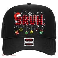 Bruh Funny Christmas Red Plaid Teens Xmas Pajamas Hat thumb 0