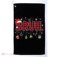Bruh Funny Christmas Red Plaid Teens Xmas Pajamas Golf Towel thumb 0