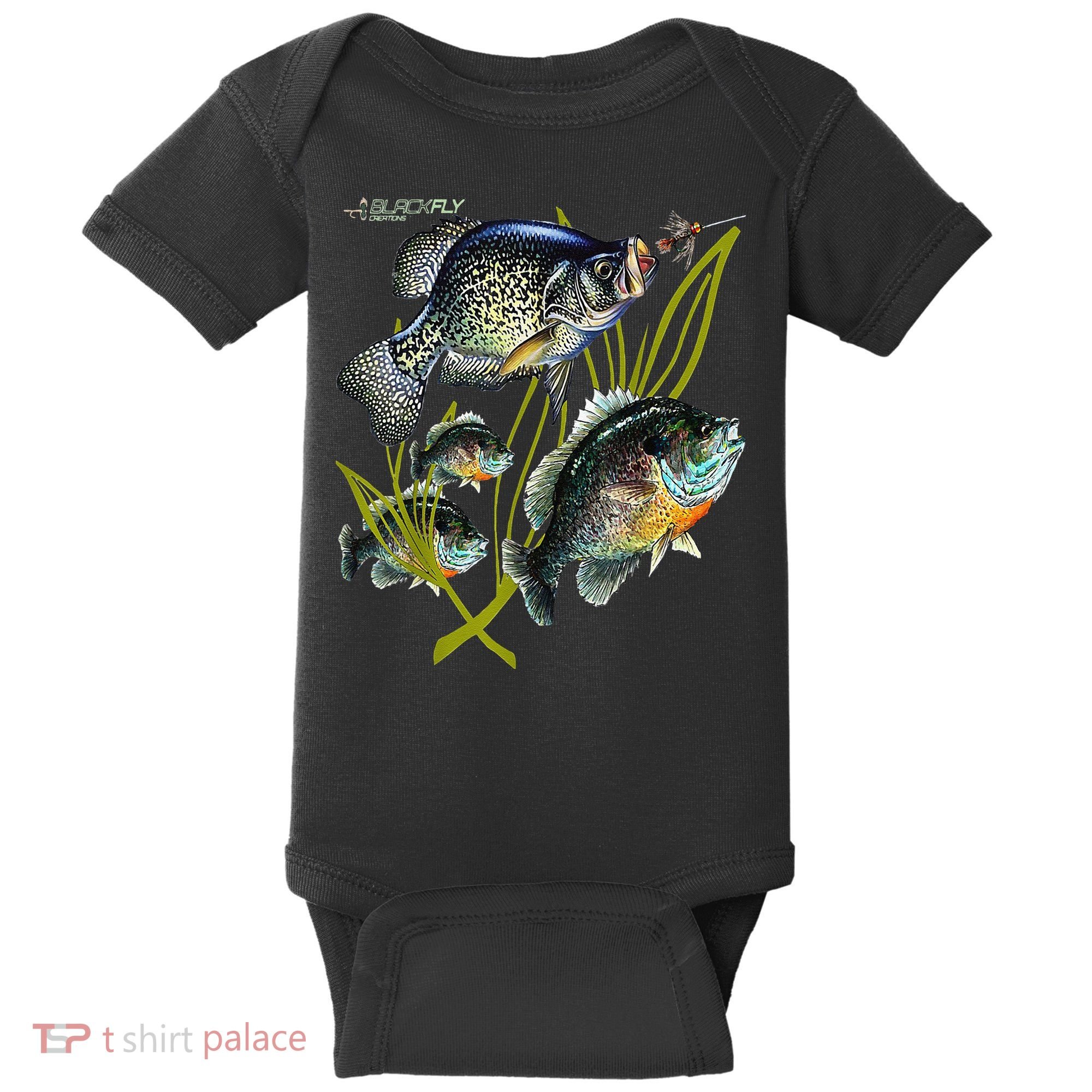 Black Fly Crappie Bluegill Fishing Panfish Flies Jig Baby Bodysuit