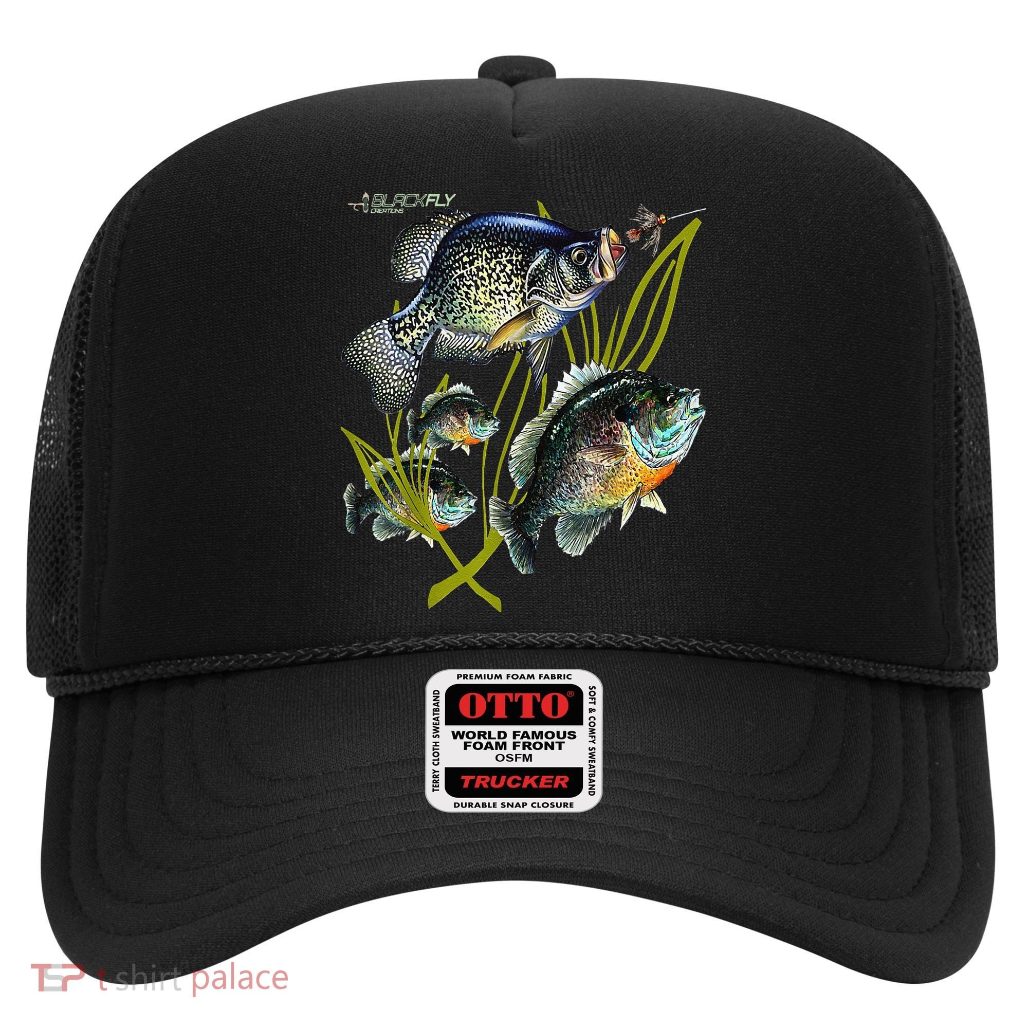 Black Fly Crappie Bluegill Fishing Panfish Flies Jig Hat