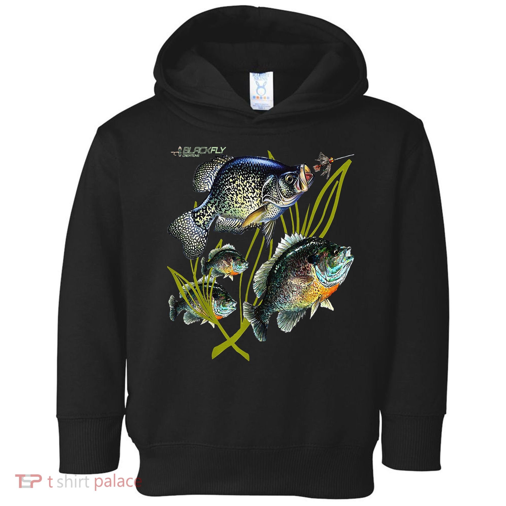 Black Fly Crappie Bluegill Fishing Panfish Flies Jig Toddler Hoodie