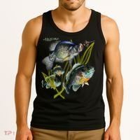 Black Fly Crappie Bluegill Fishing Panfish Flies Jig Tank Top thumb 3
