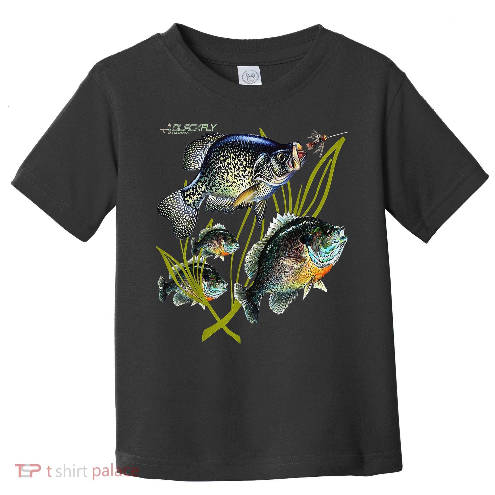 Black Fly Crappie Bluegill Fishing Panfish Flies Jig Toddler T-Shirt