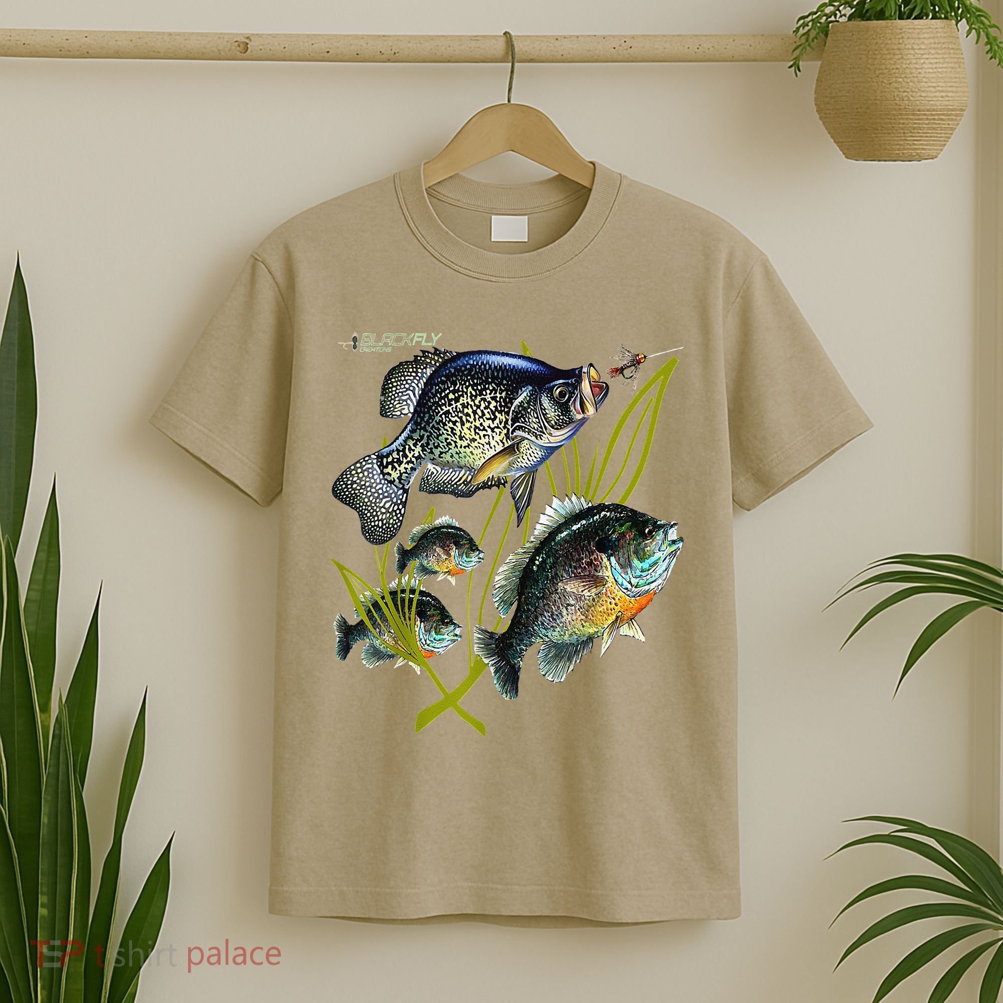 Black Fly Crappie Bluegill Fishing Panfish Flies Jig T-Shirt