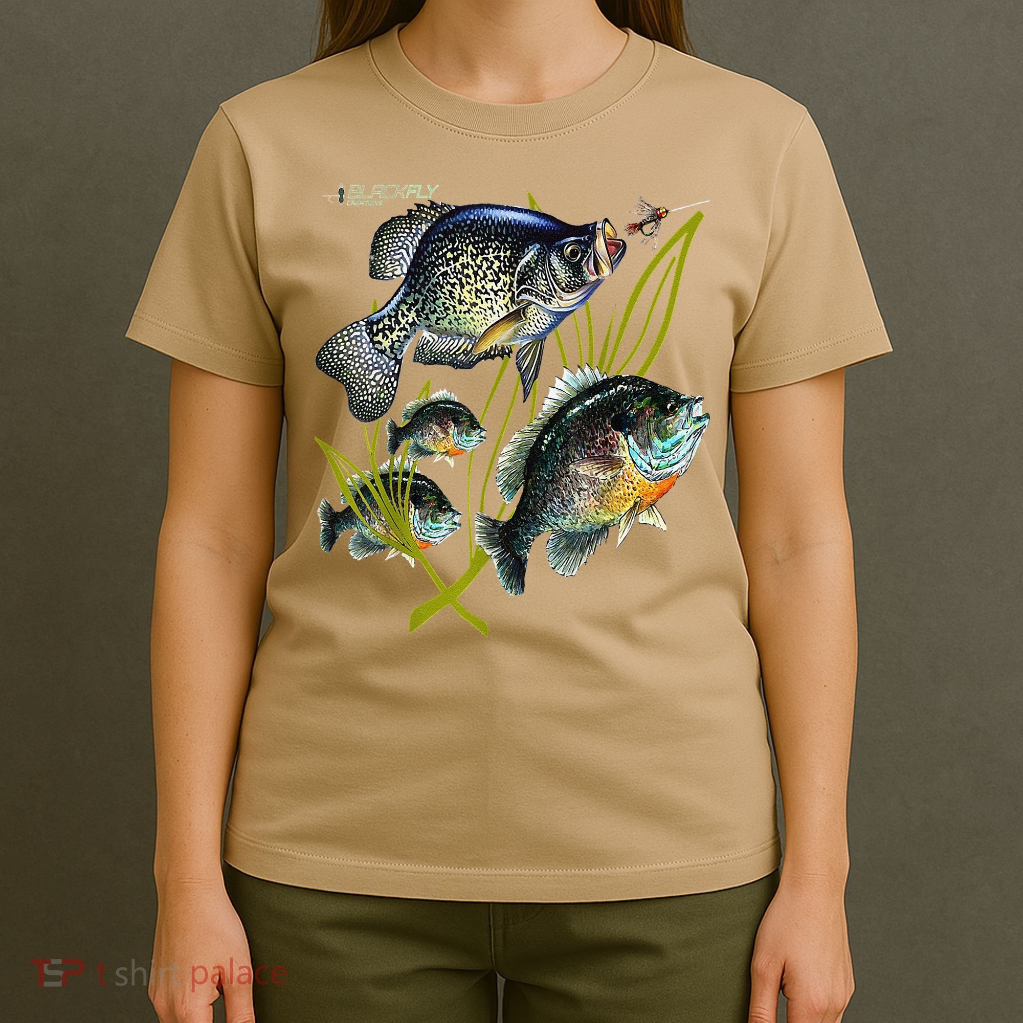 Black Fly Crappie Bluegill Fishing Panfish Flies Jig T-Shirt