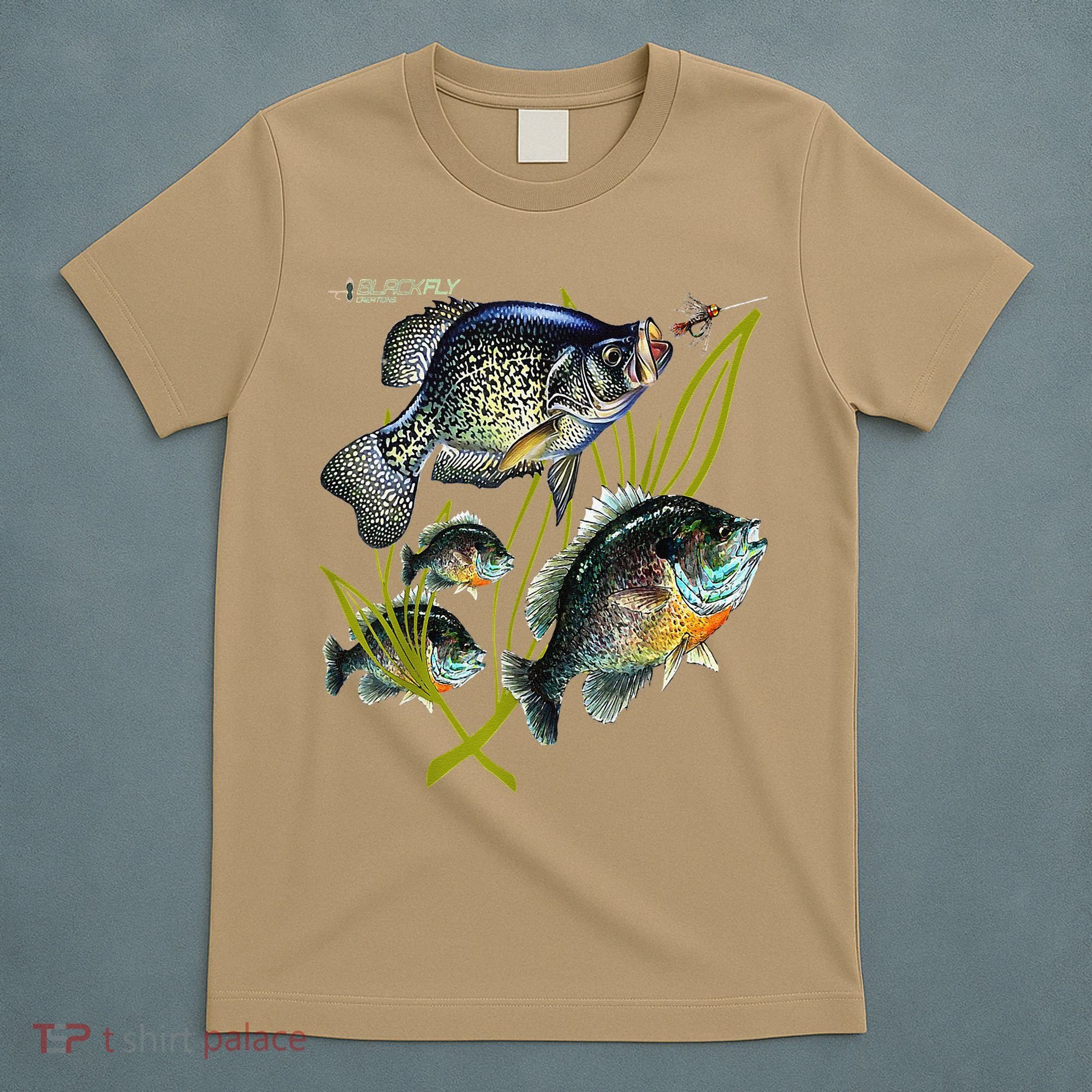 Black Fly Crappie Bluegill Fishing Panfish Flies Jig T-Shirt