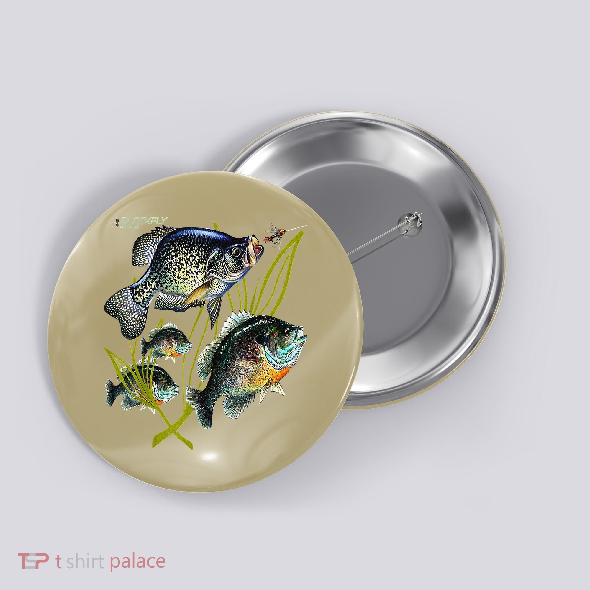 Black Fly Crappie Bluegill Fishing Panfish Flies Jig Button