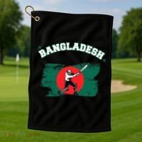 Bangladesh Flag Cricket Jersey Fans Player Golf Towel thumb 1