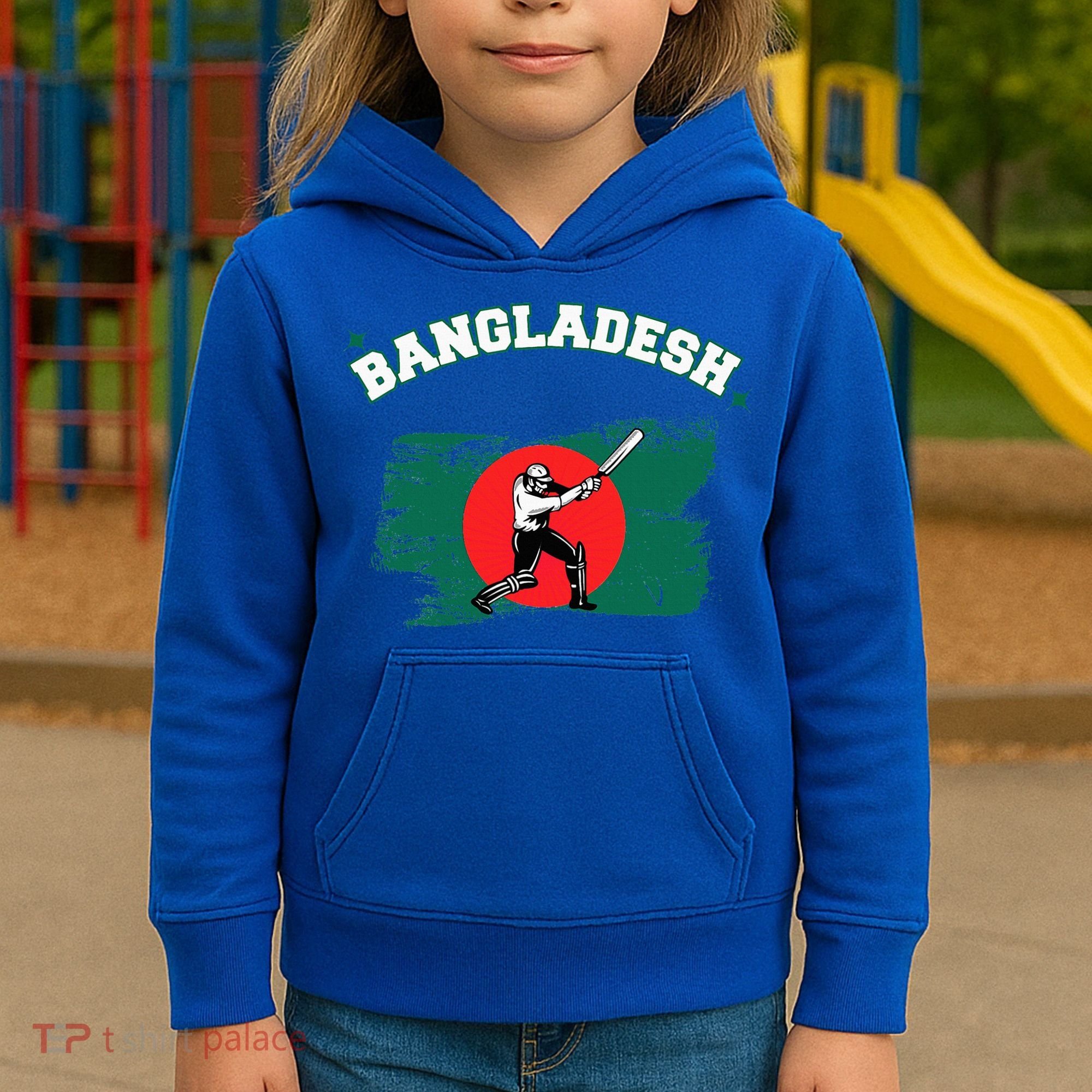 Bangladesh Flag Cricket Jersey Fans Player Kids Hoodie