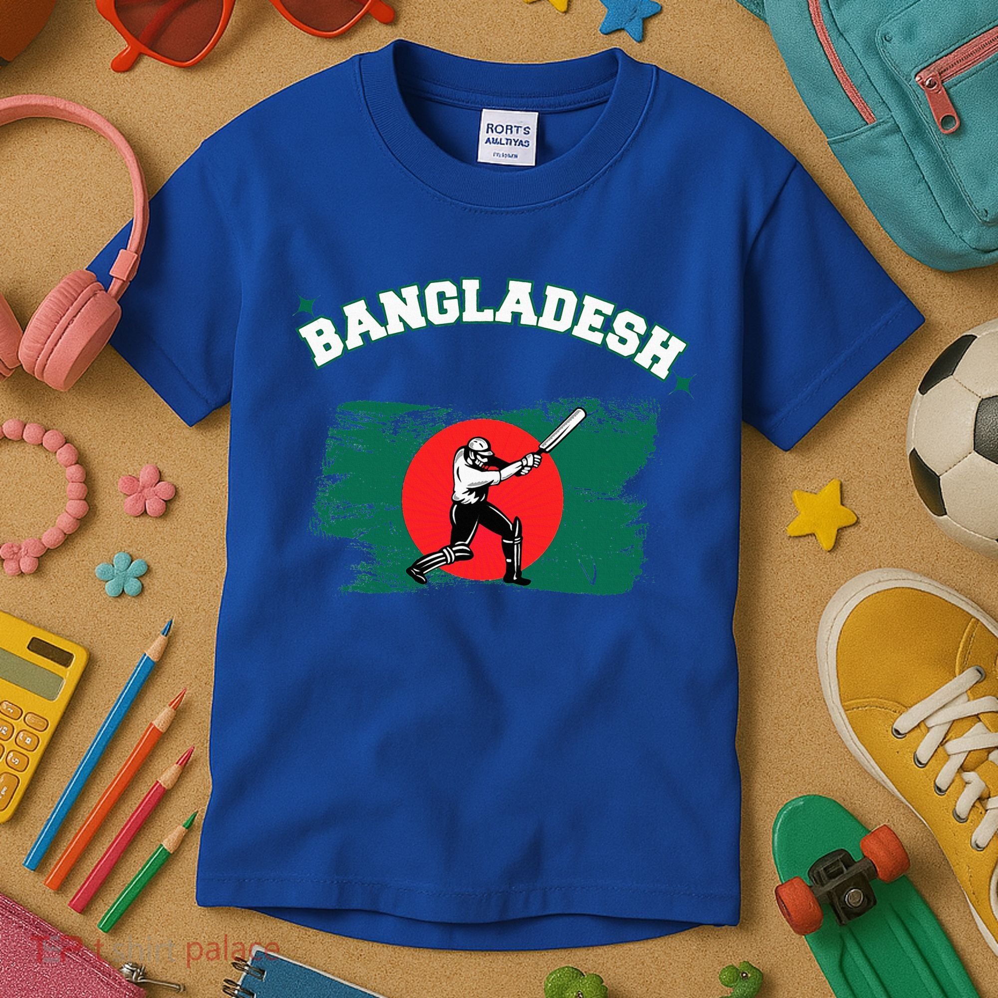 Bangladesh Flag Cricket Jersey Fans Player Kids T-Shirt