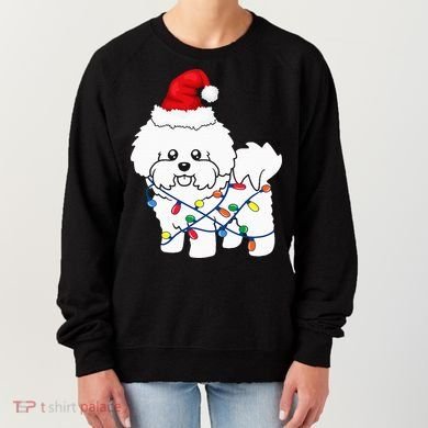 Bichon Frise Christmas Light Funny Dog Lover Gift Women's Sweatshirt