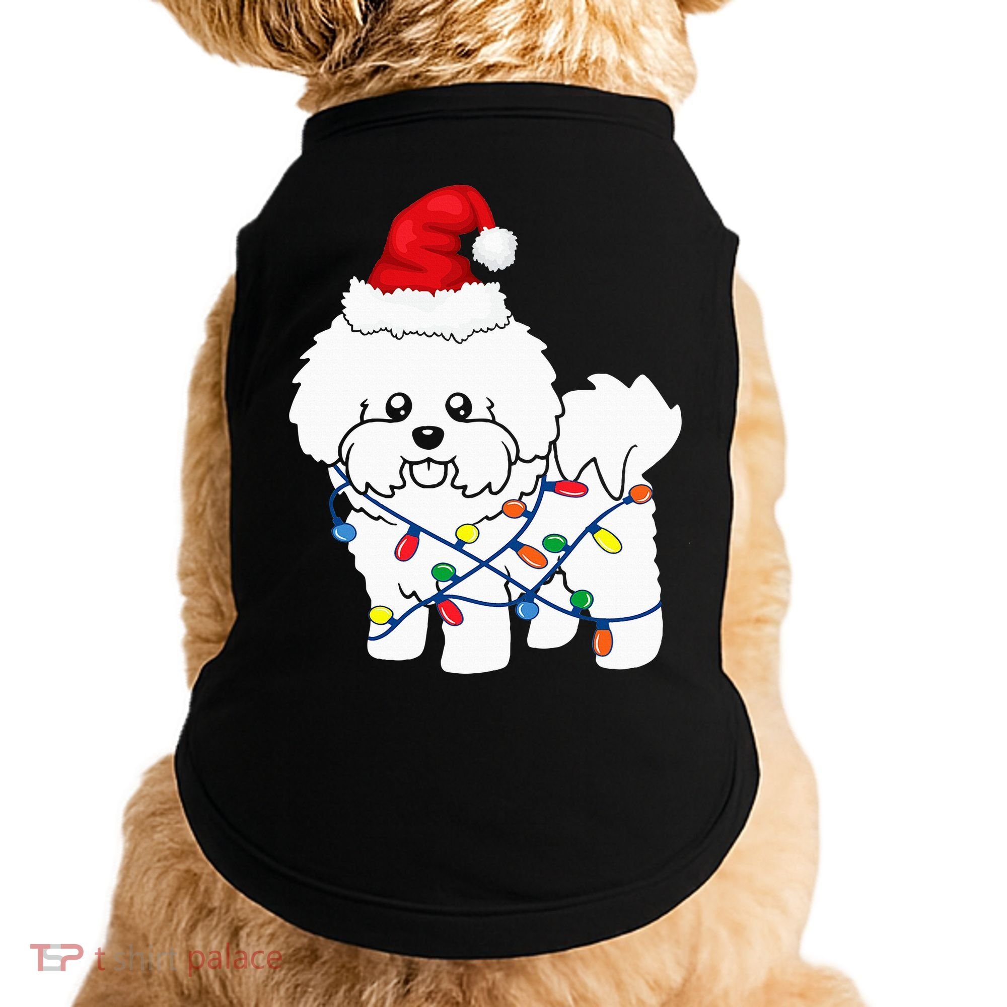 Bichon Frise Christmas Light Funny Dog Lover Gift Doggie Tank