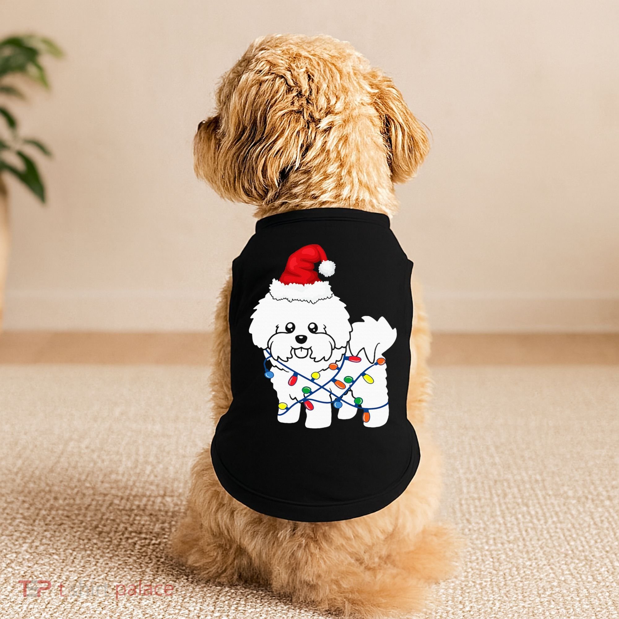 Bichon Frise Christmas Light Funny Dog Lover Gift Doggie Tank