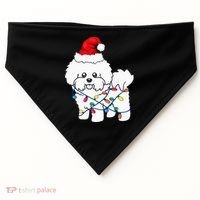 Bichon Frise Christmas Light Funny Dog Lover Gift USA-Made Doggie Bandana thumb 0