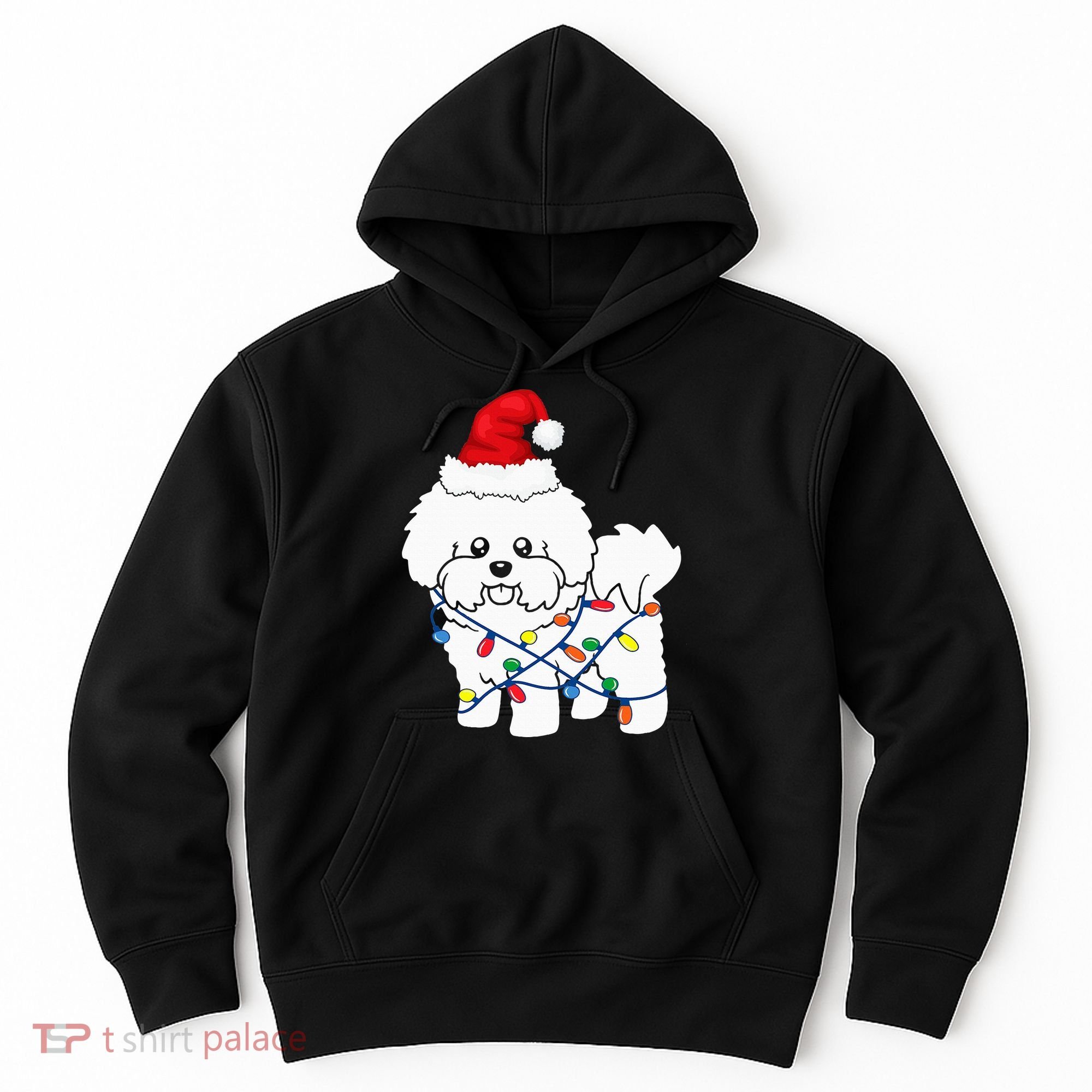 Bichon Frise Christmas Light Funny Dog Lover Gift Hoodie