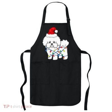 Bichon Frise Christmas Light Funny Dog Lover Gift Apron