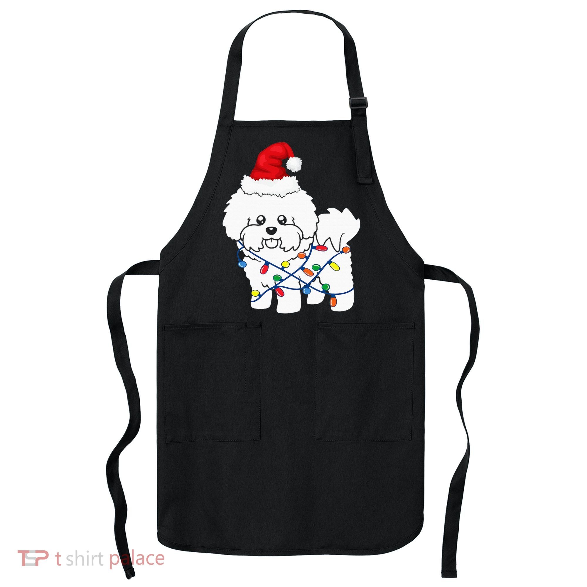 Bichon Frise Christmas Light Funny Dog Lover Gift Apron