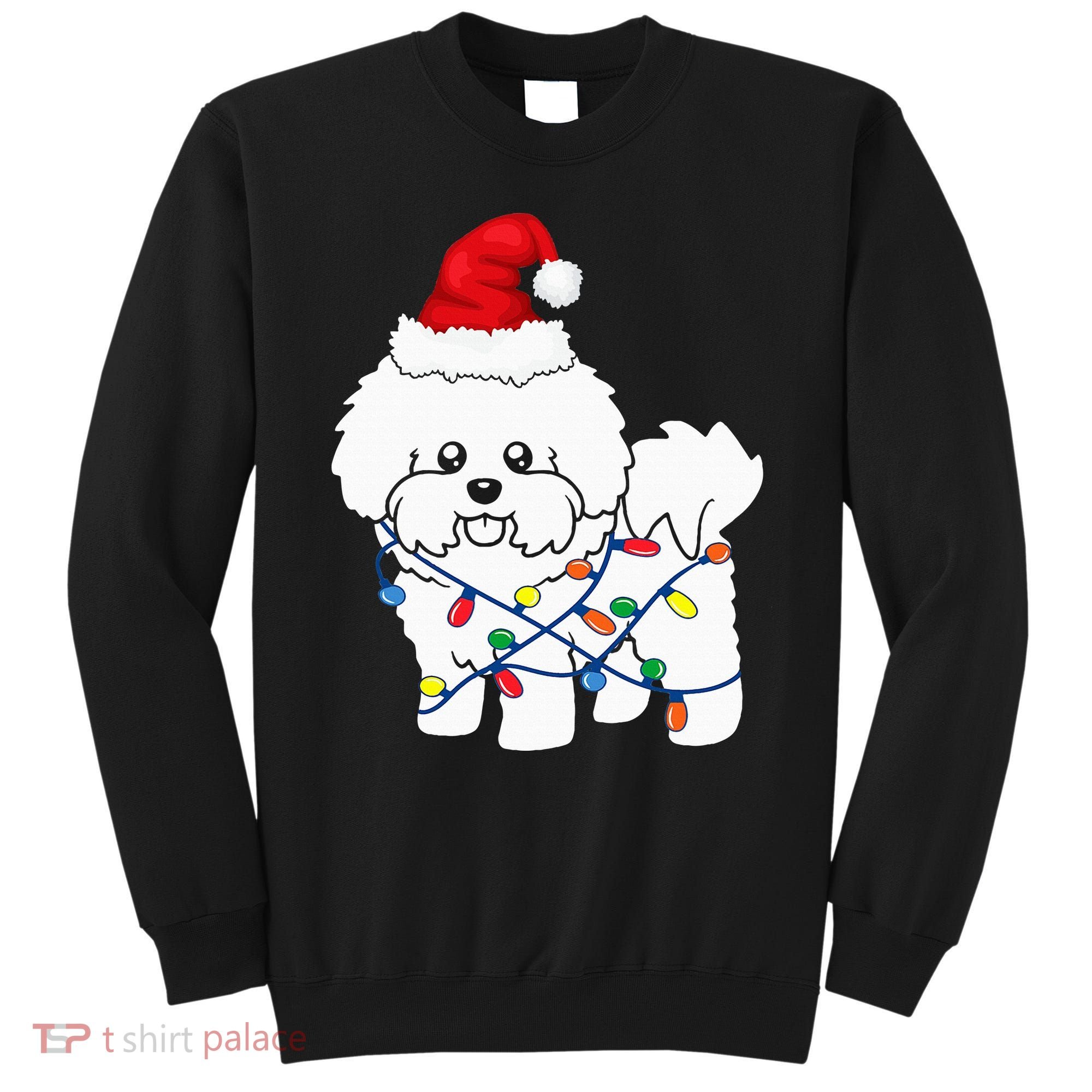 Bichon Frise Christmas Light Funny Dog Lover Gift Sweatshirt