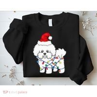 Bichon Frise Christmas Light Funny Dog Lover Gift Sweatshirt thumb 2