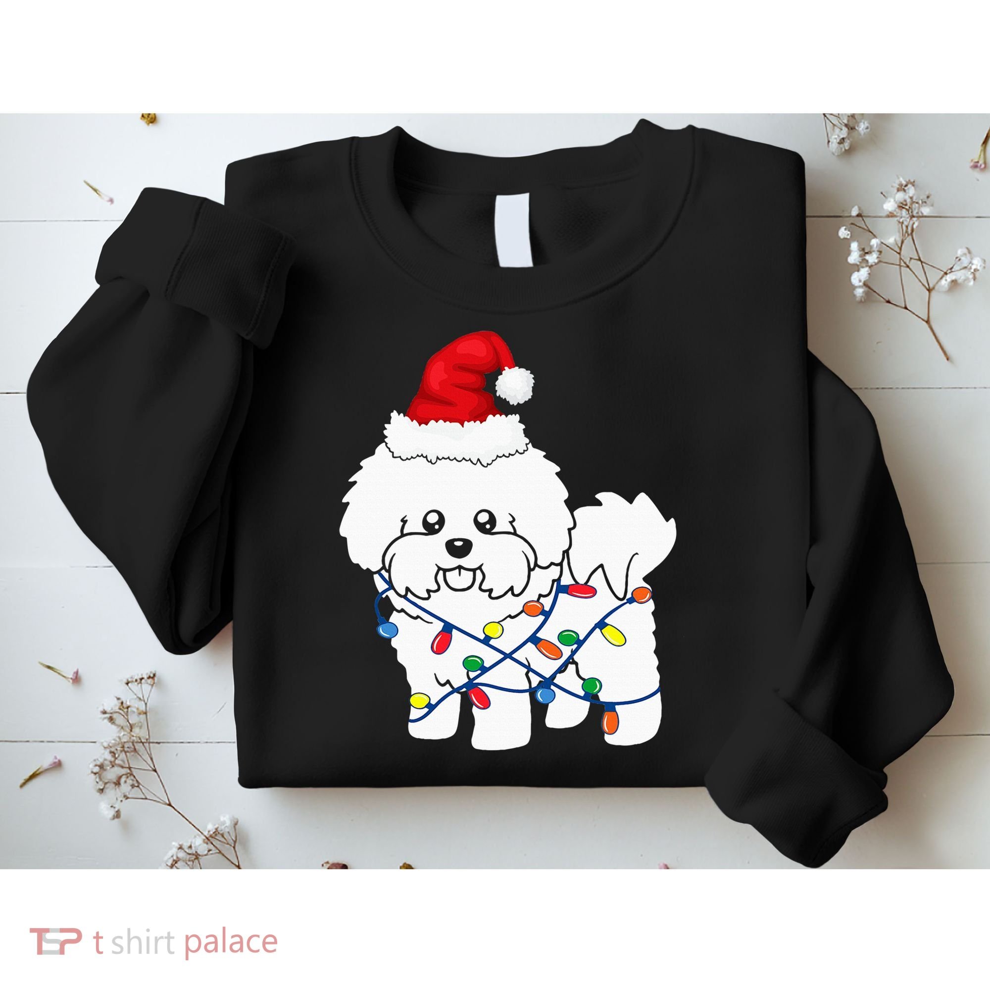 Bichon Frise Christmas Light Funny Dog Lover Gift Sweatshirt