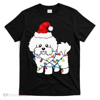 Bichon Frise Christmas Light Funny Dog Lover Gift T-Shirt