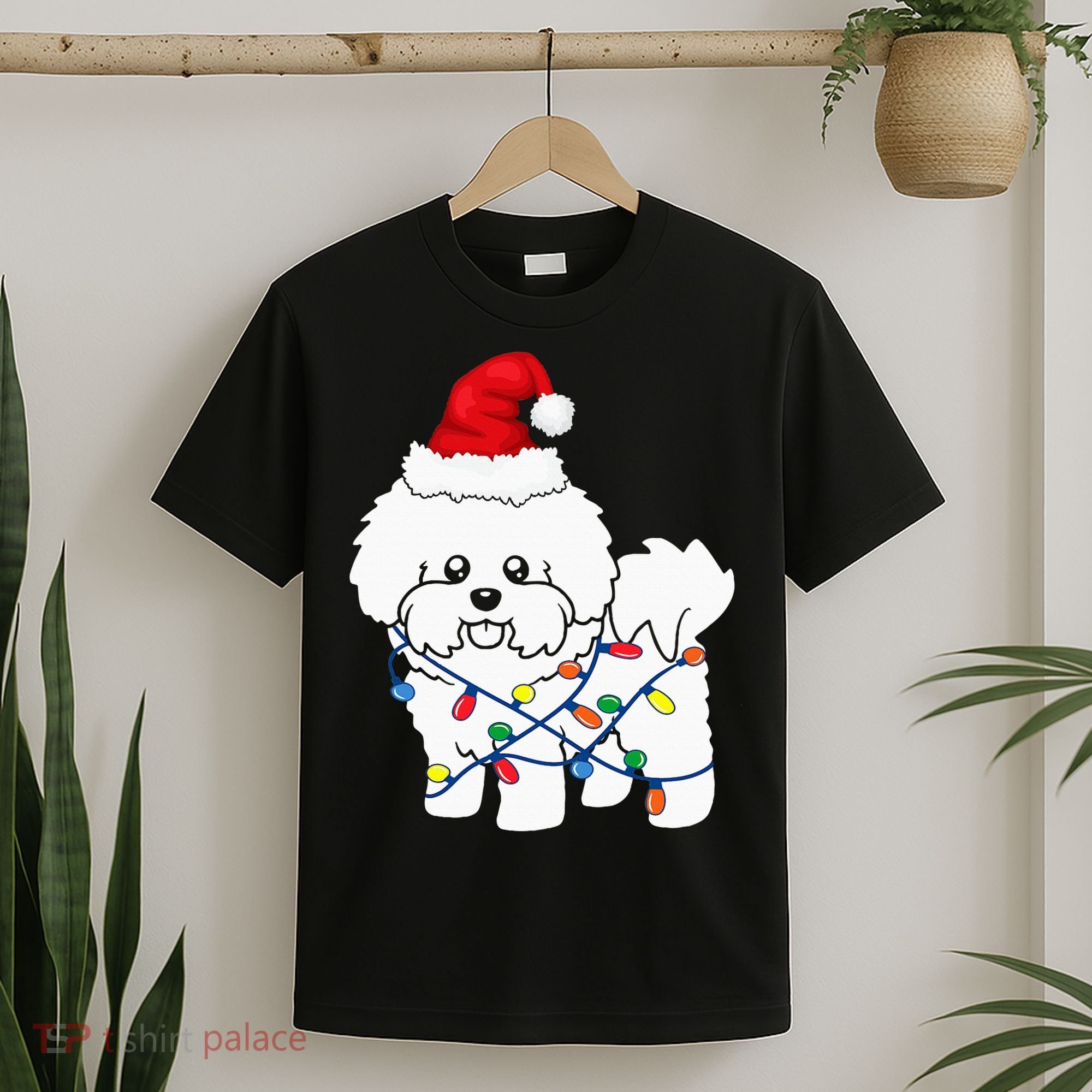 Bichon Frise Christmas Light Funny Dog Lover Gift T-Shirt