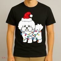Bichon Frise Christmas Light Funny Dog Lover Gift T-Shirt thumb 3