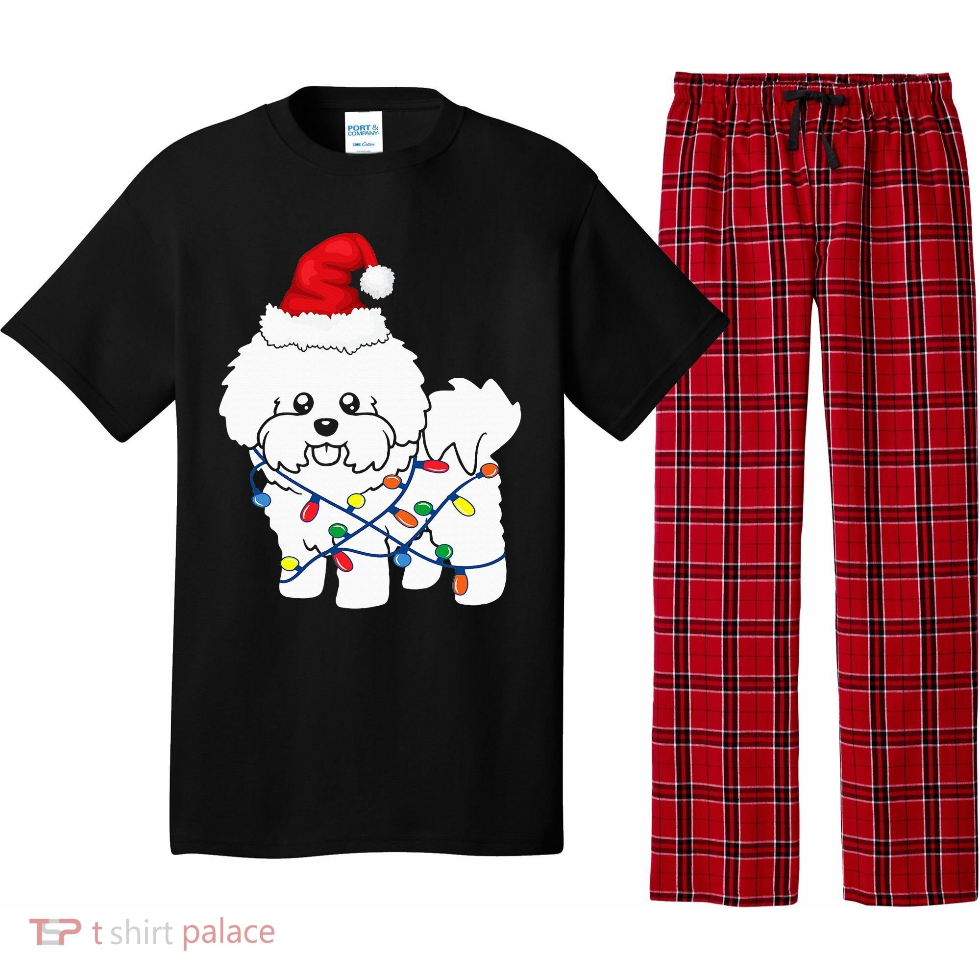 Bichon Frise Christmas Light Funny Dog Lover Gift Pajama Set