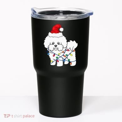Bichon Frise Christmas Light Funny Dog Lover Gift Tumbler