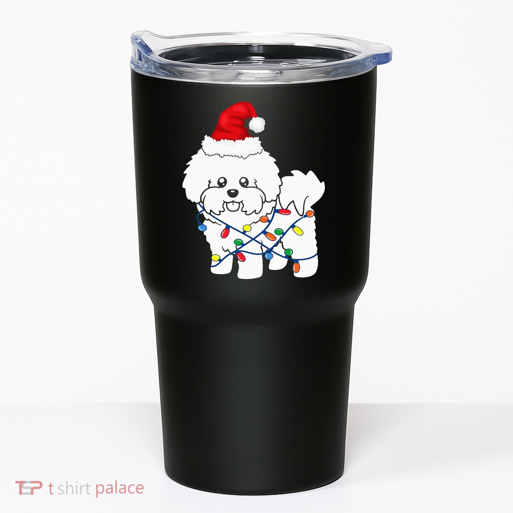Bichon Frise Christmas Light Funny Dog Lover Gift Tumbler